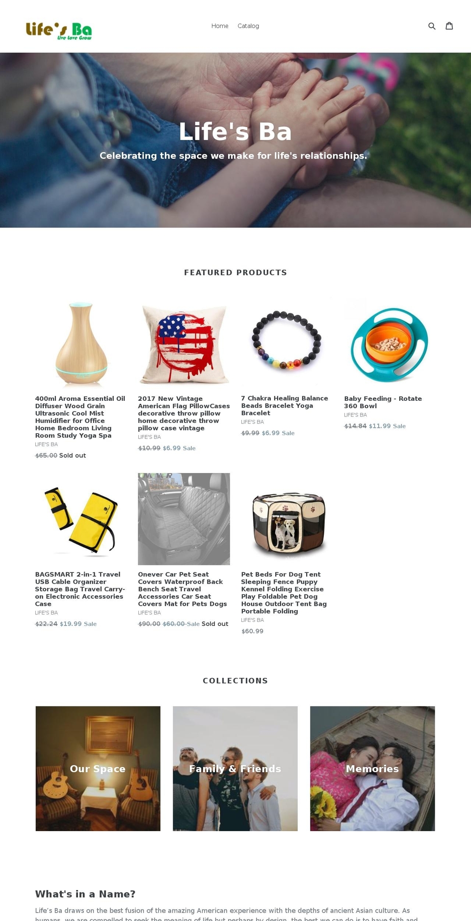 lifesba.com — Shopify storefront screenshot