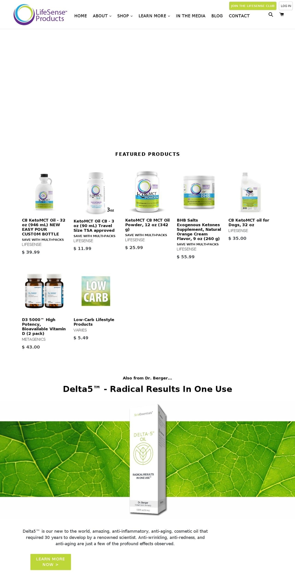 lifesenseproducts.com shopify website screenshot