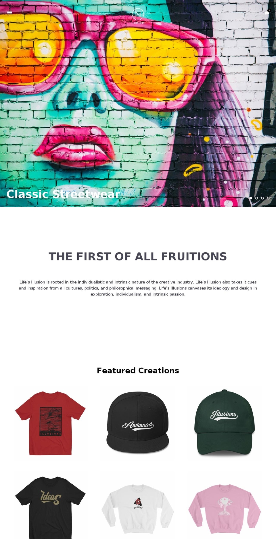lifesillusion.com shopify website screenshot
