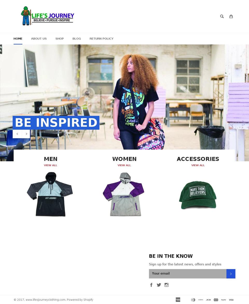 lifesjourneyclothing.com shopify website screenshot