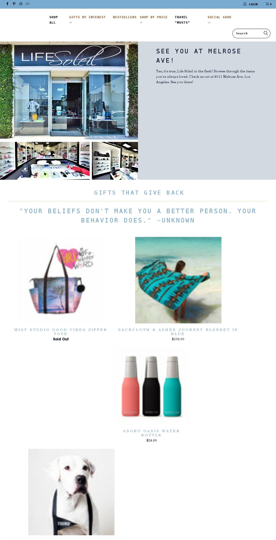 lifesoleil.com shopify website screenshot