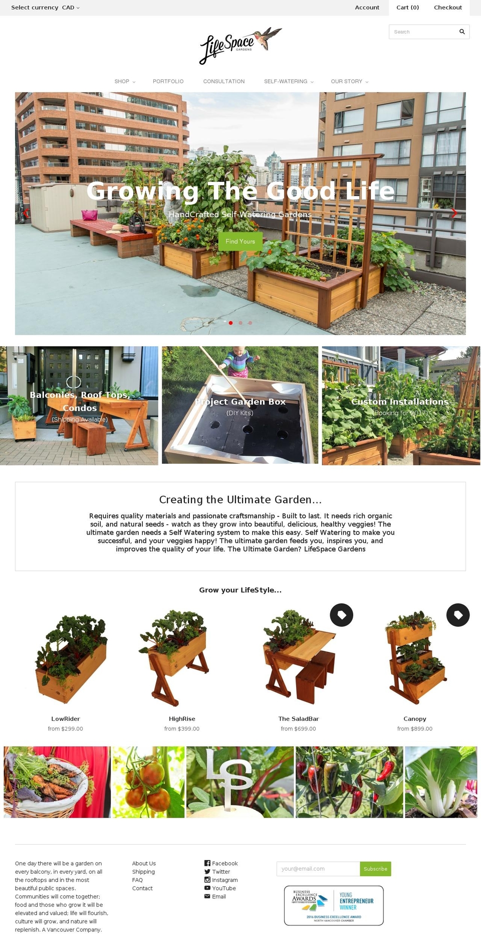 lifespacegardens.com shopify website screenshot