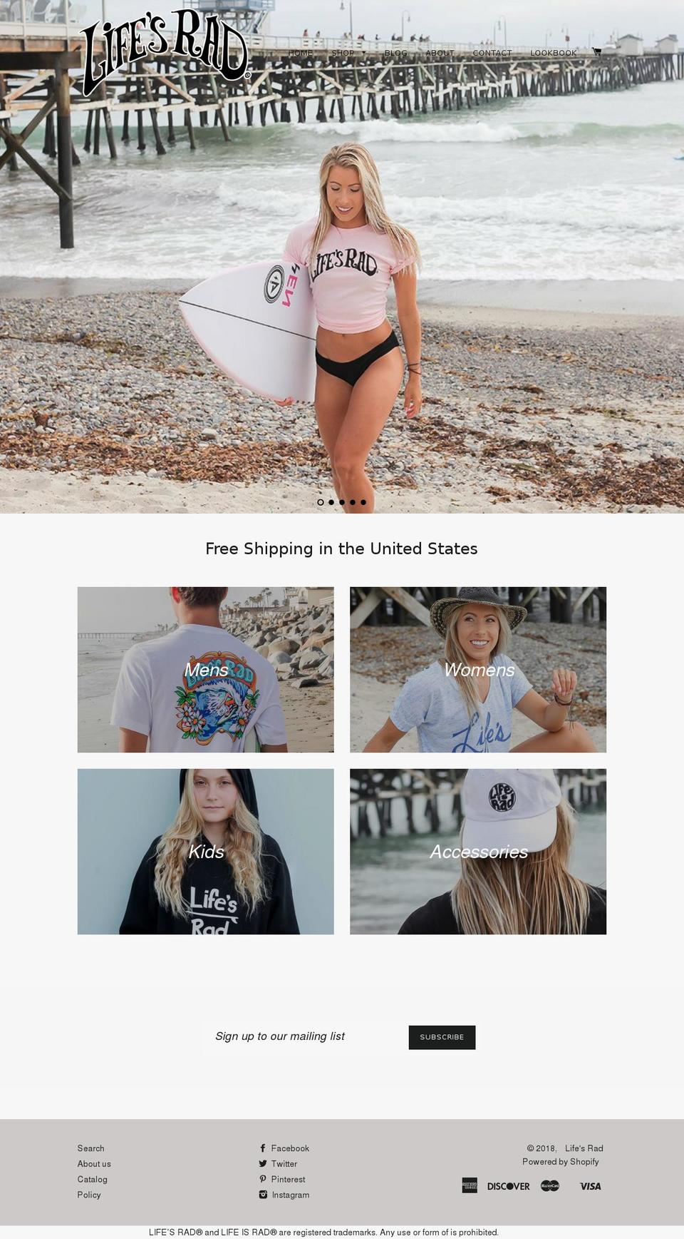 lifesradincalifornia.com — Shopify storefront screenshot