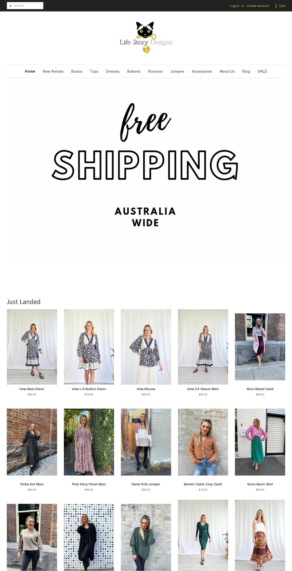 lifestorydesigns.com.au shopify website screenshot
