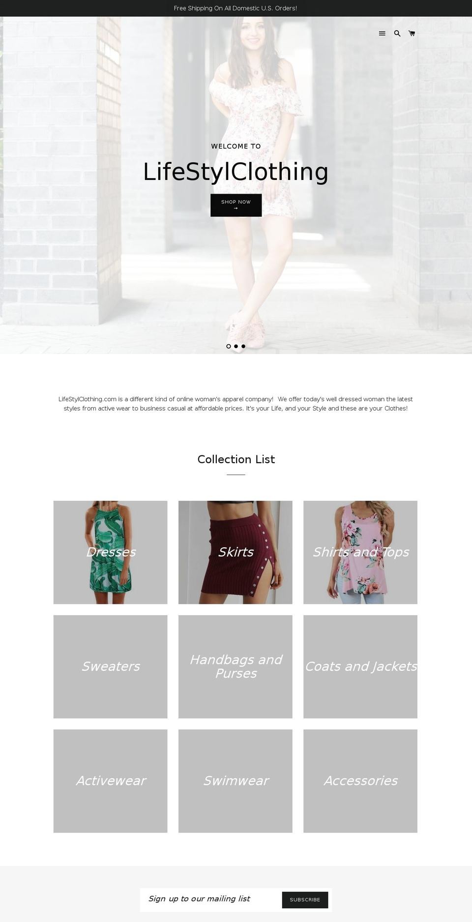lifestylclothing.com — Shopify storefront screenshot