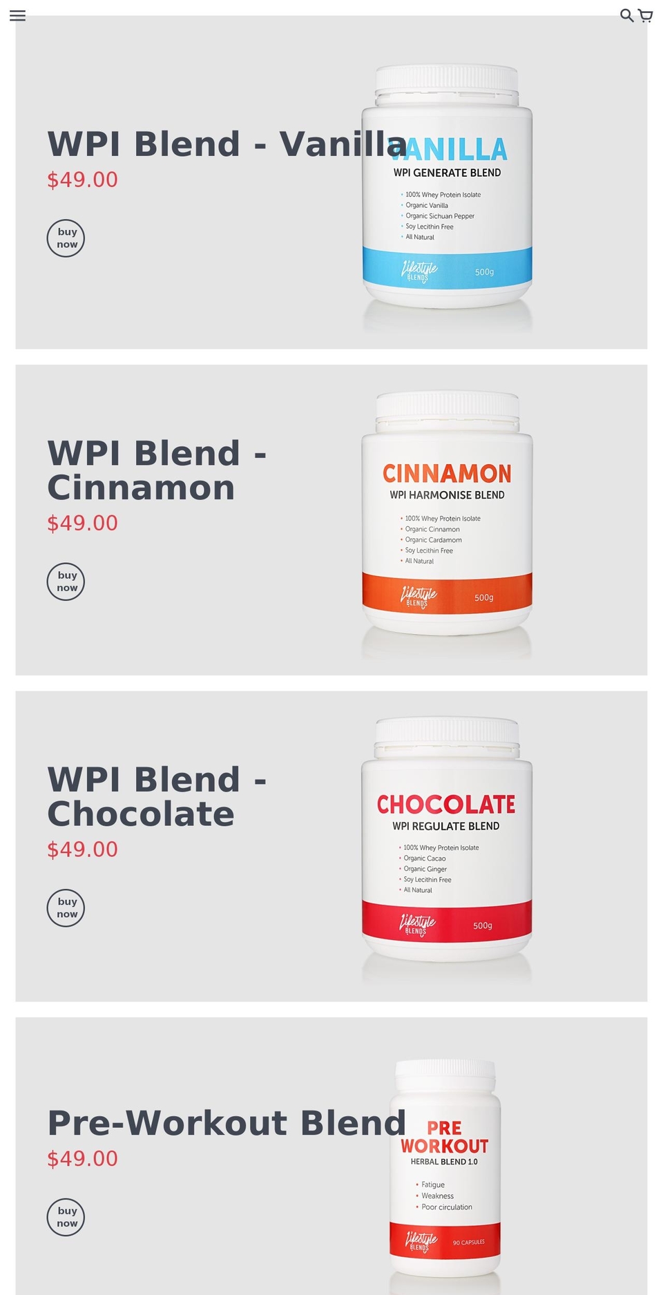 lifestyle-blends.com shopify website screenshot