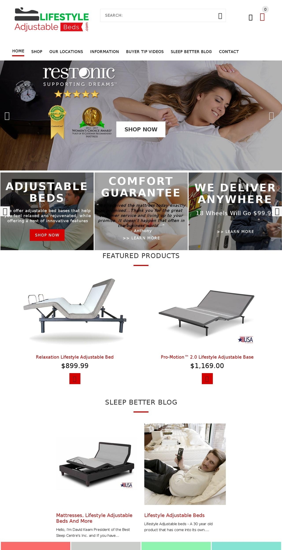 yourstore-v2-1-3 Shopify theme site example lifestyleadjustablebeds.com