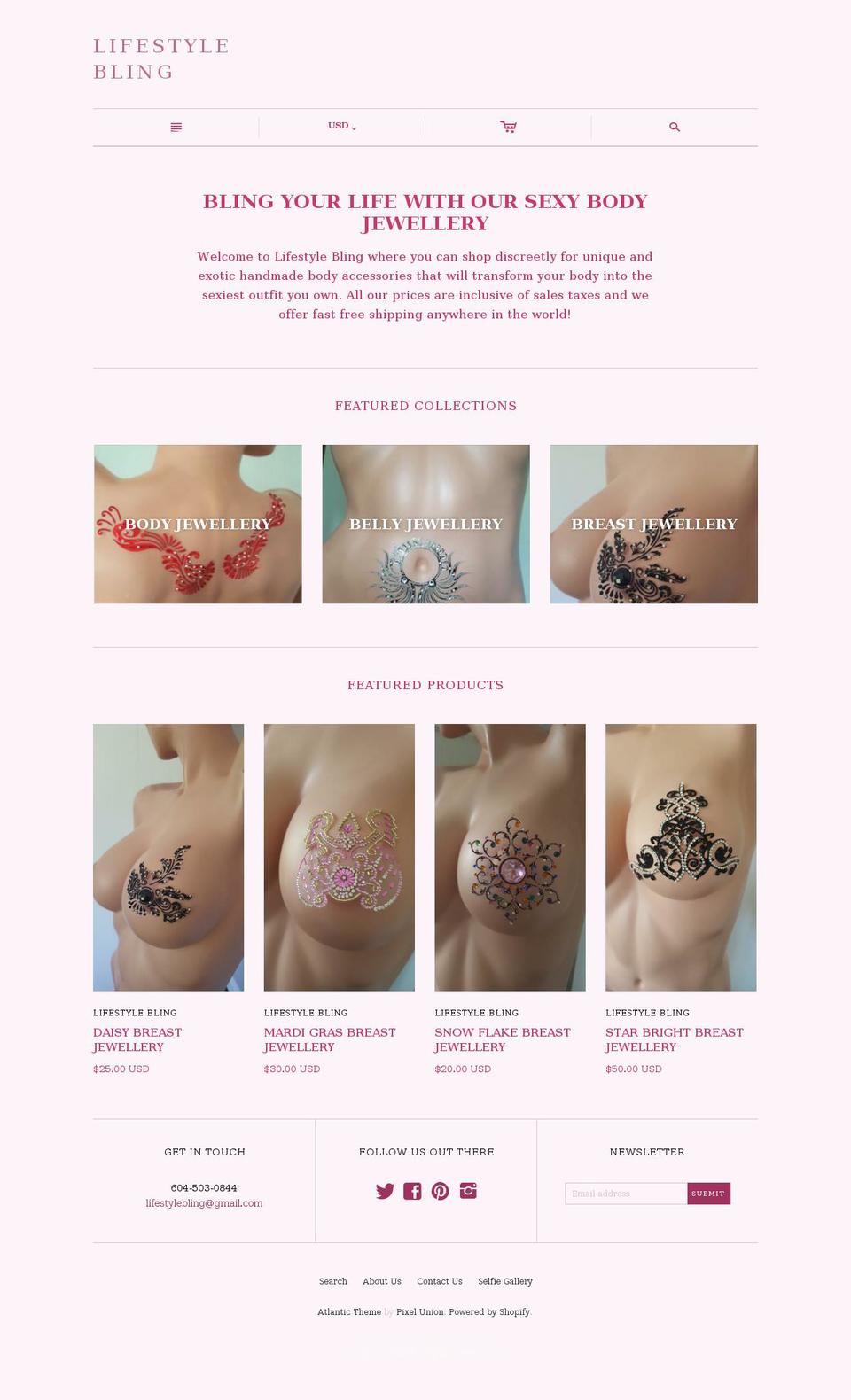 lifestylebling.com — Shopify storefront screenshot