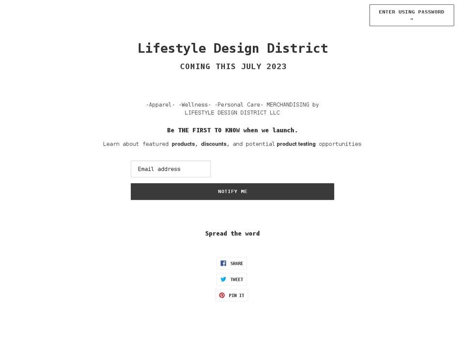 lifestyledesigndistrict.com shopify website screenshot