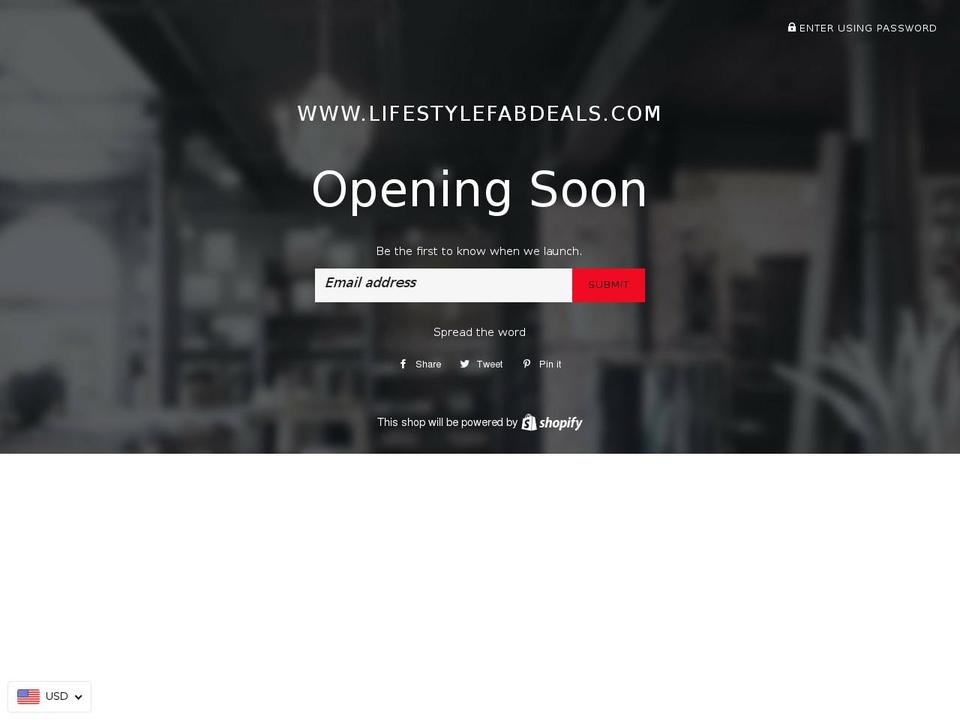 lifestylefabdeals.com shopify website screenshot