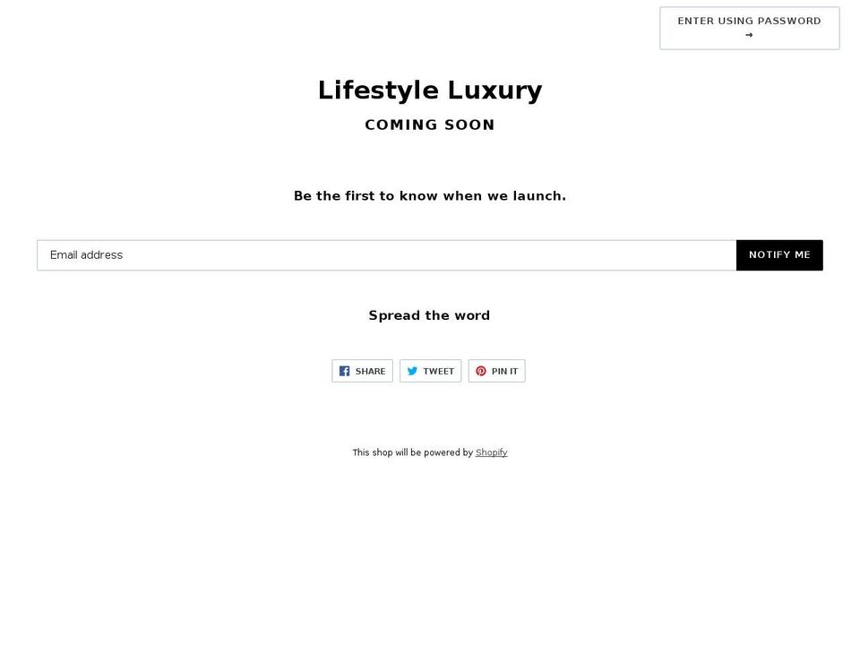 lifestyleluxury.co shopify website screenshot