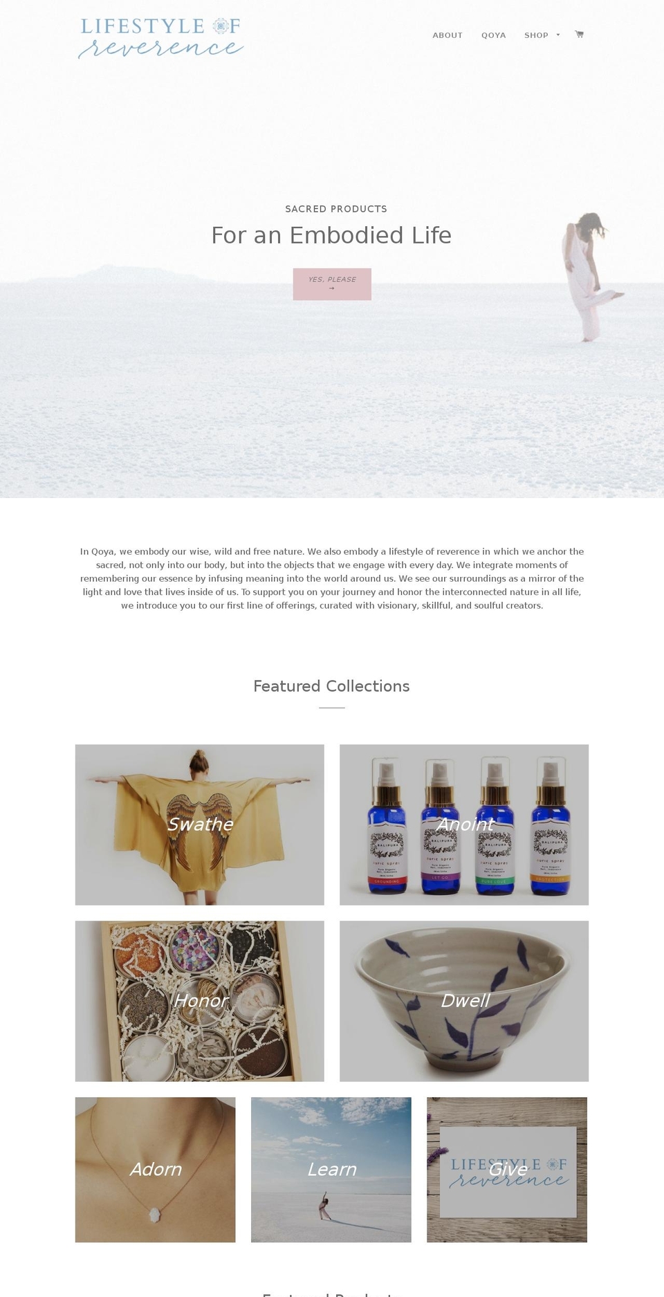 lifestyleofreverence.com shopify website screenshot