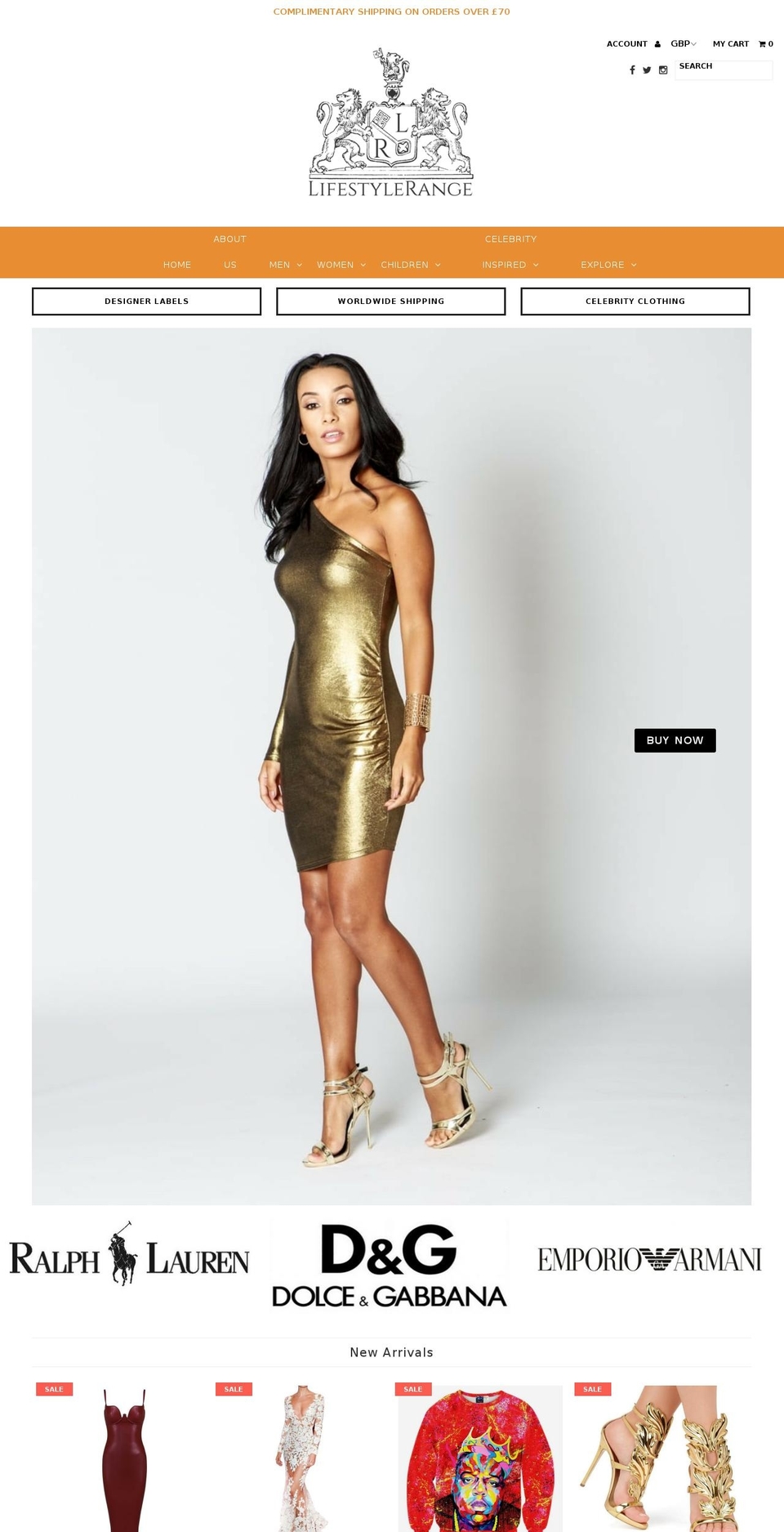 lifestylerange.com shopify website screenshot