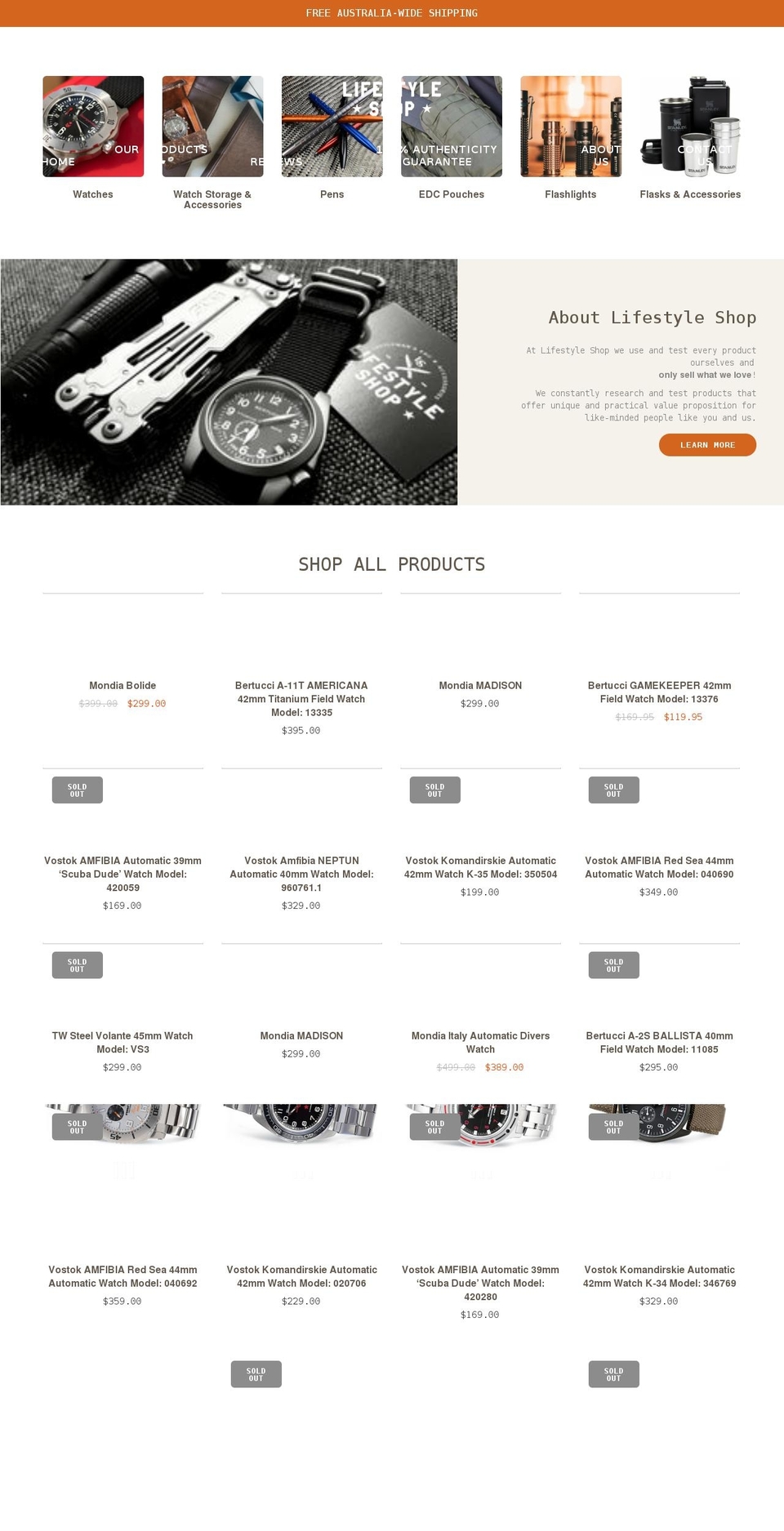lifestyleshop.com.au shopify website screenshot