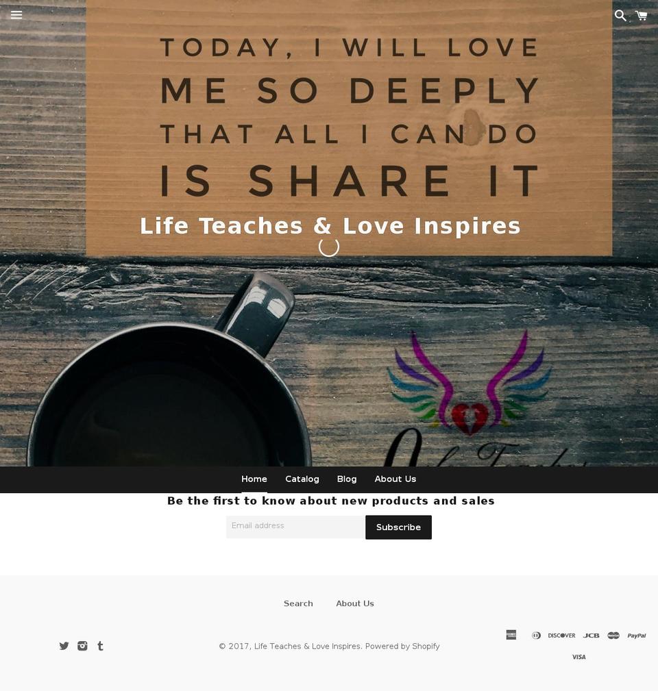 lifeteaches-loveinspires.com shopify website screenshot