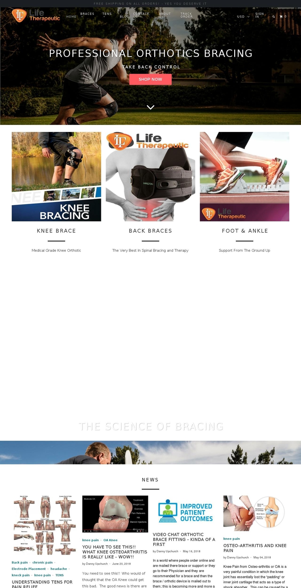 lifetherapeutic.net shopify website screenshot