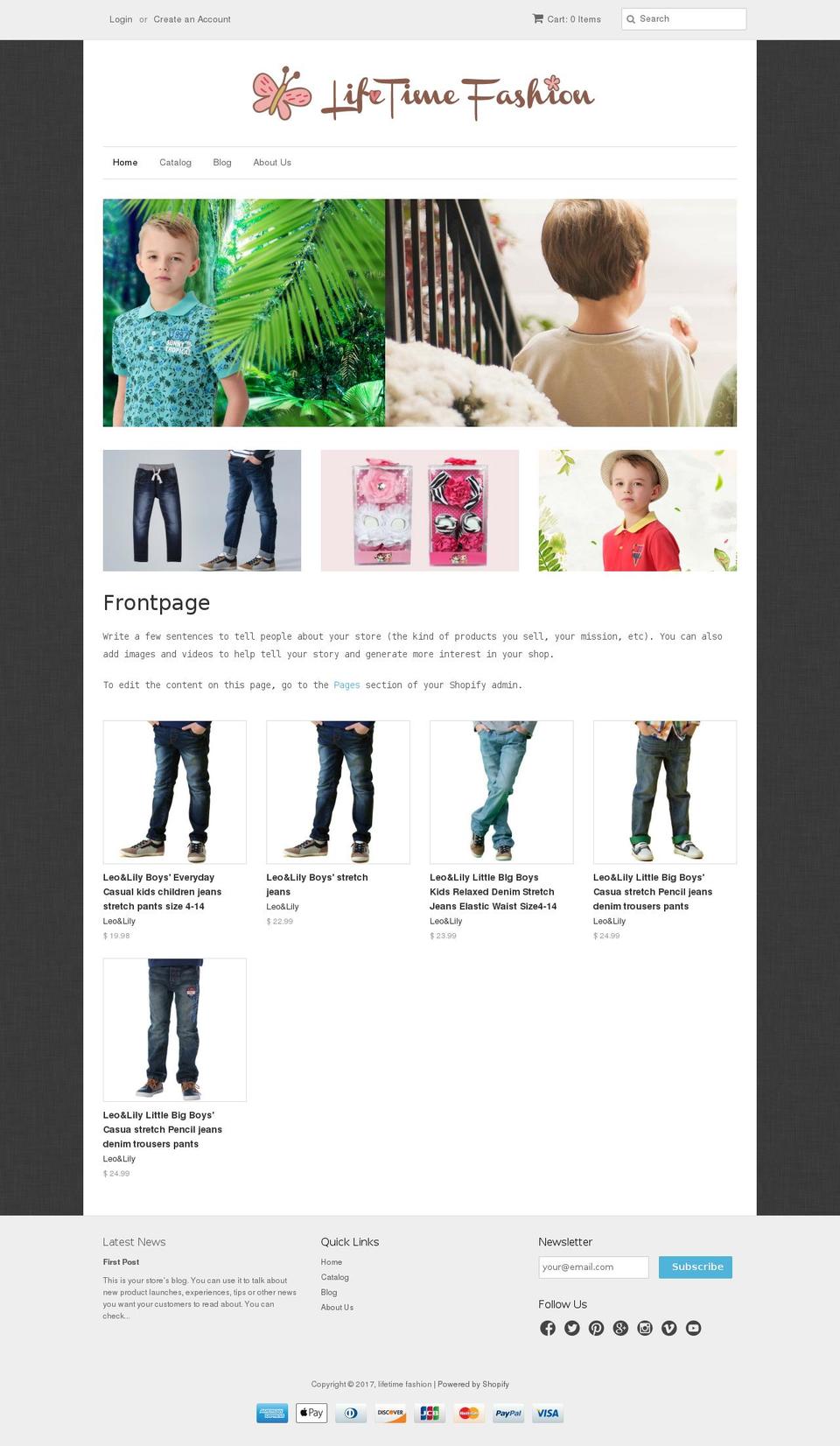 lifetime-fashion.com shopify website screenshot