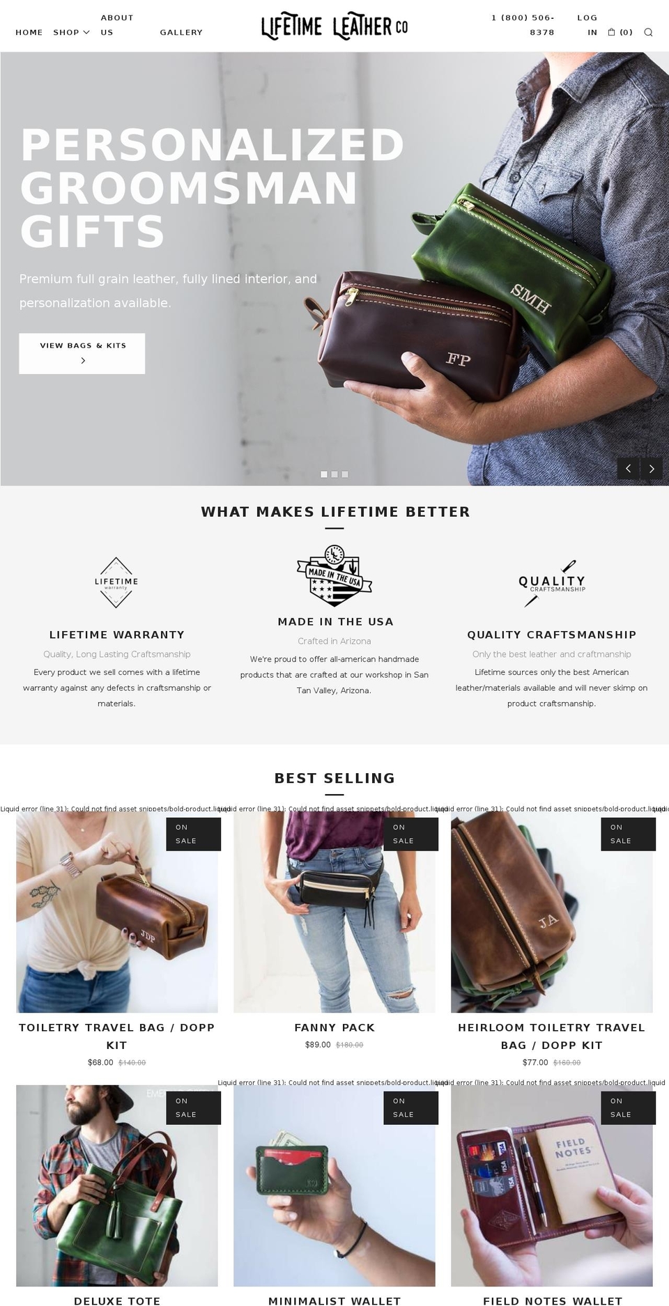 Lifetime Venue Shopify theme site example lifetimeleather.com