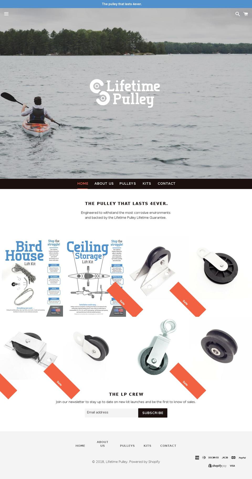 lifetimepulley.com — Shopify storefront screenshot