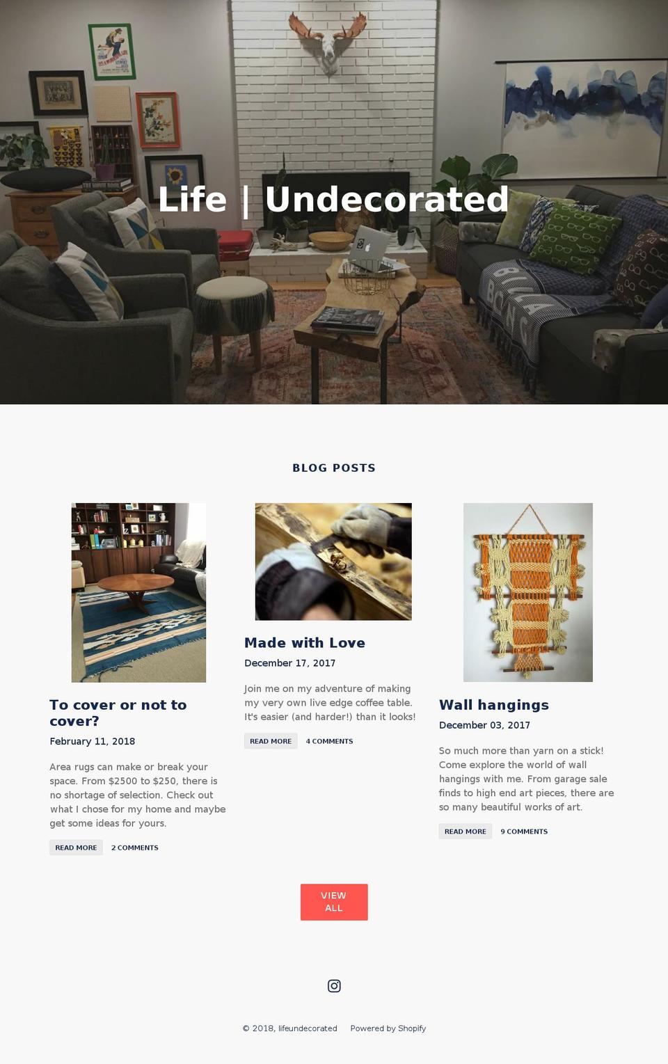 lifeundecorated.com shopify website screenshot