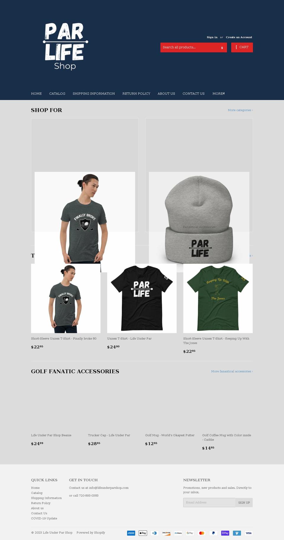 lifeunderparshop.com shopify website screenshot