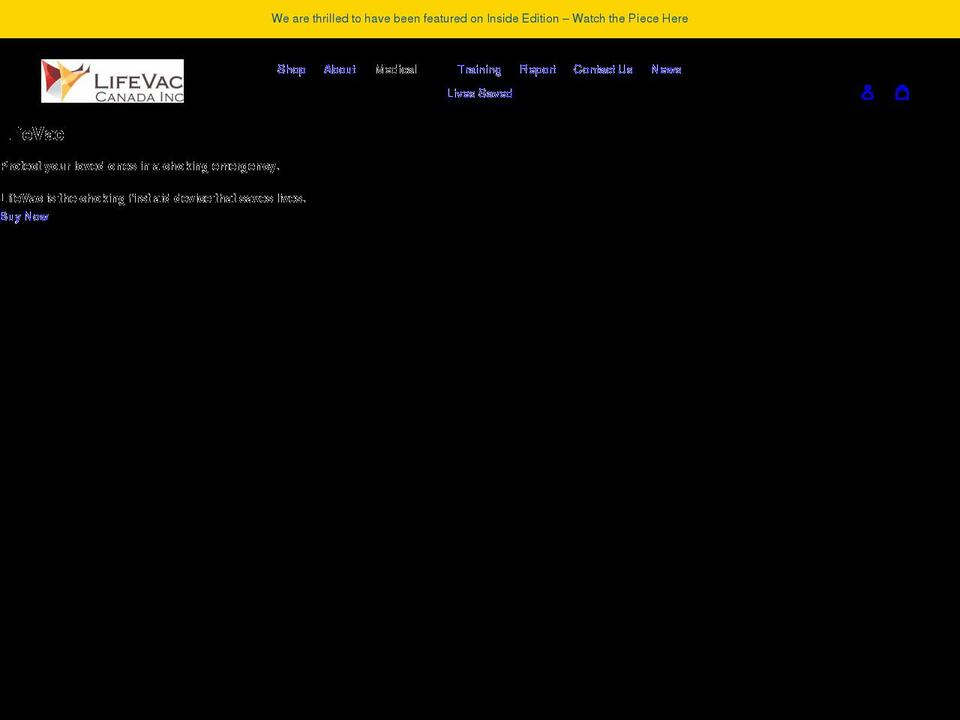 lifevac.org shopify website screenshot