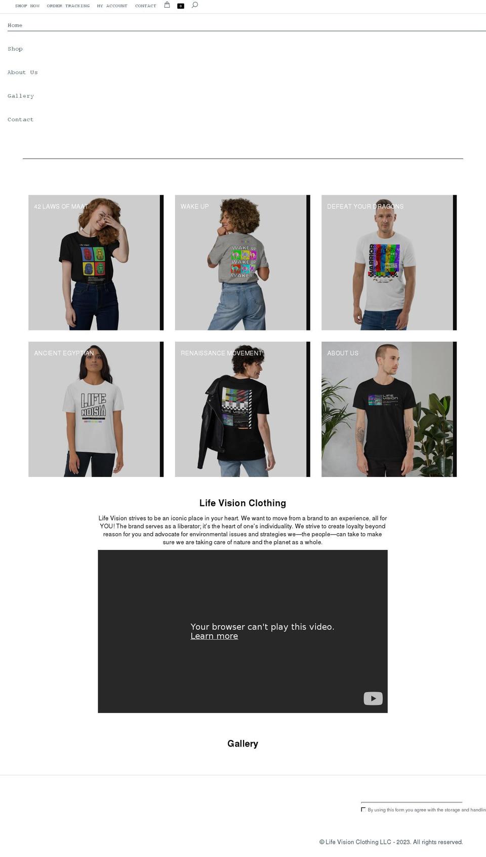 lifevisionclothing.com — Shopify storefront screenshot