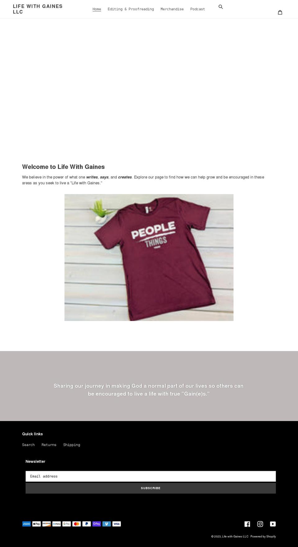 lifewithgaines.com shopify website screenshot