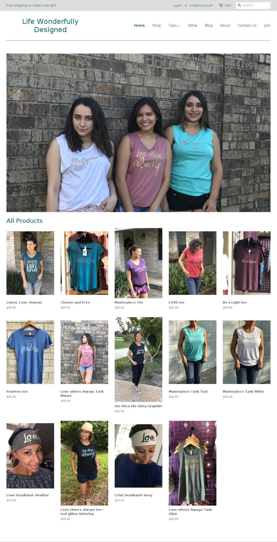 lifewonderfullydesigned.com shopify website screenshot