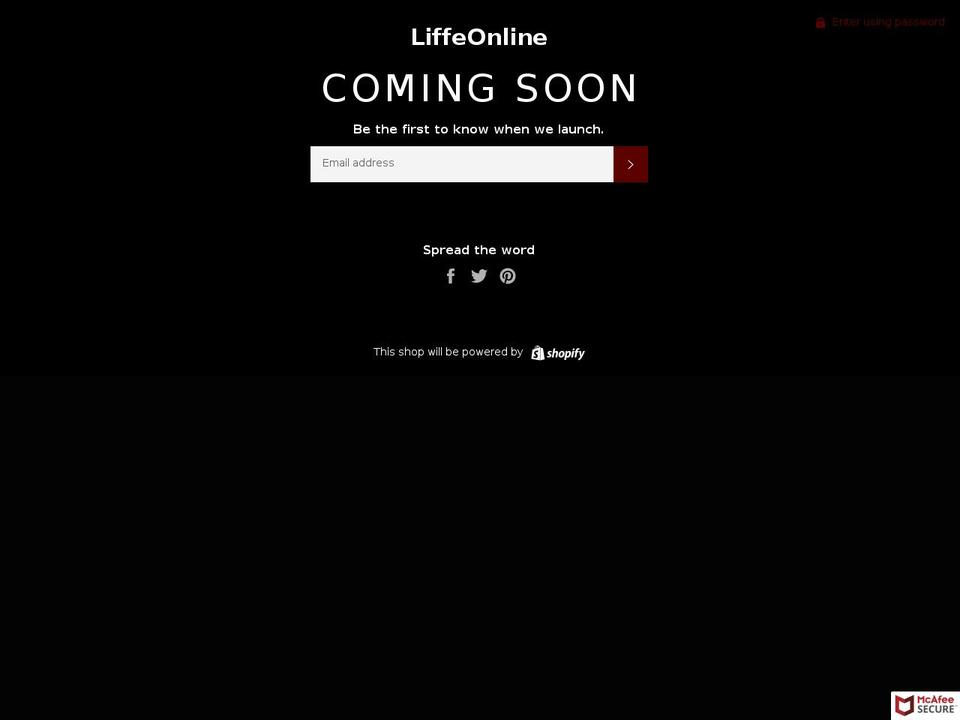 liffeonline.com — Shopify storefront screenshot