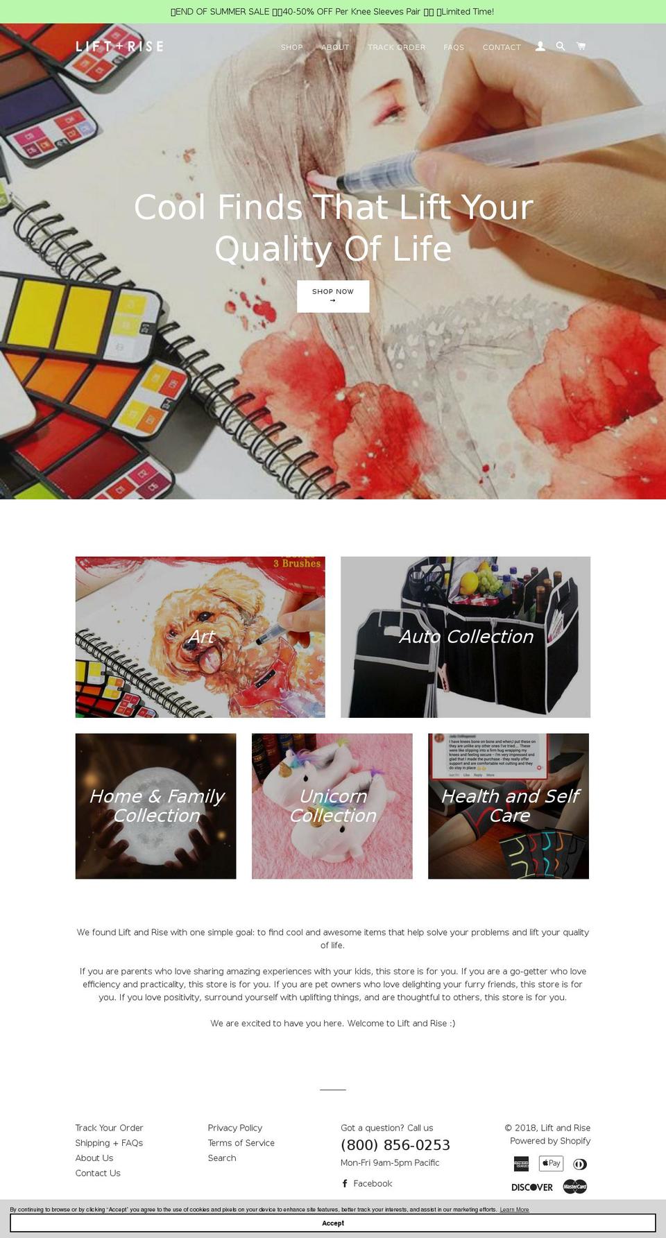 liftandrise.com shopify website screenshot