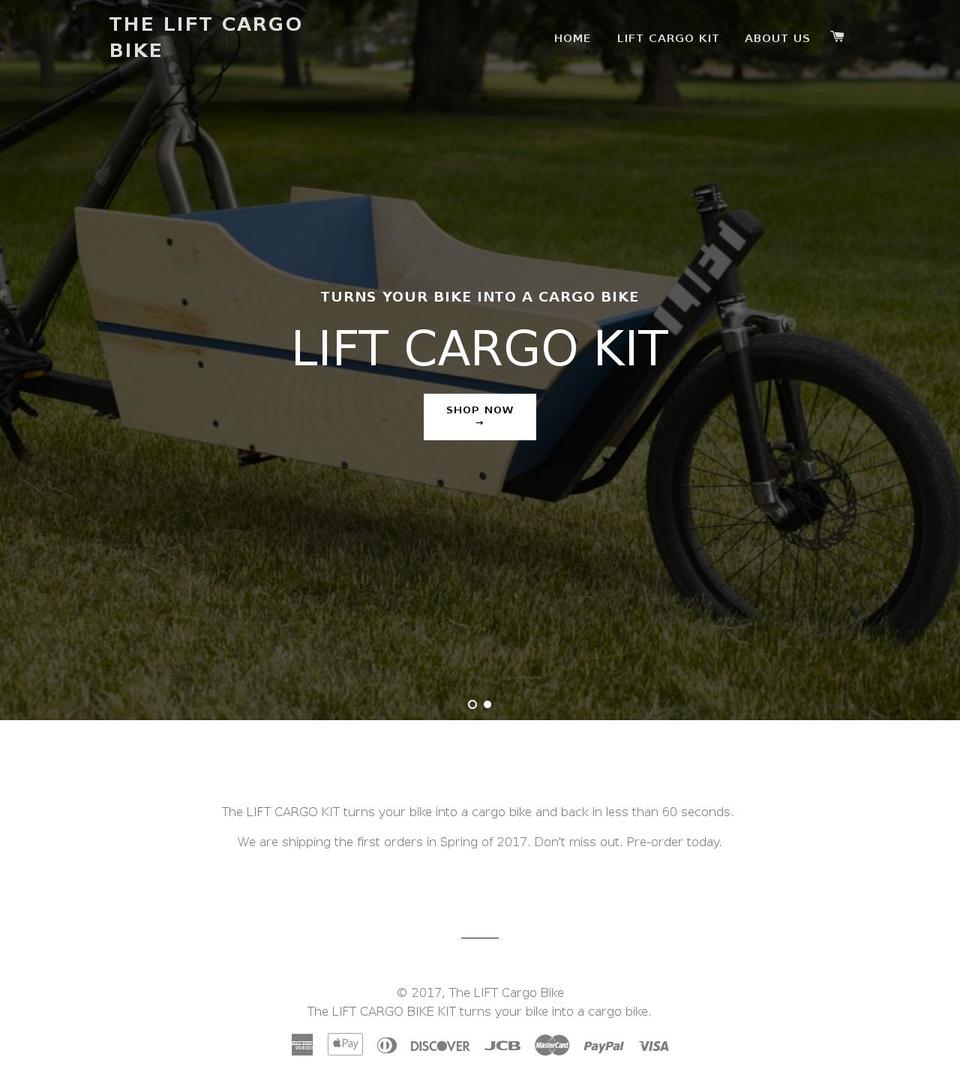 liftcargobikes.com shopify website screenshot