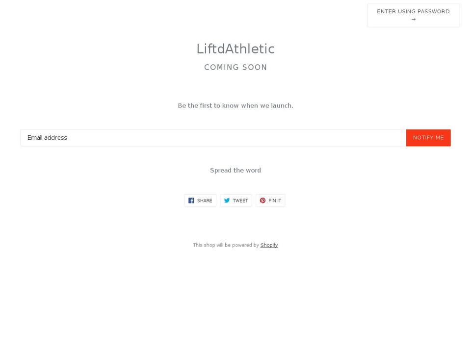 liftdathletic.com — Shopify storefront screenshot