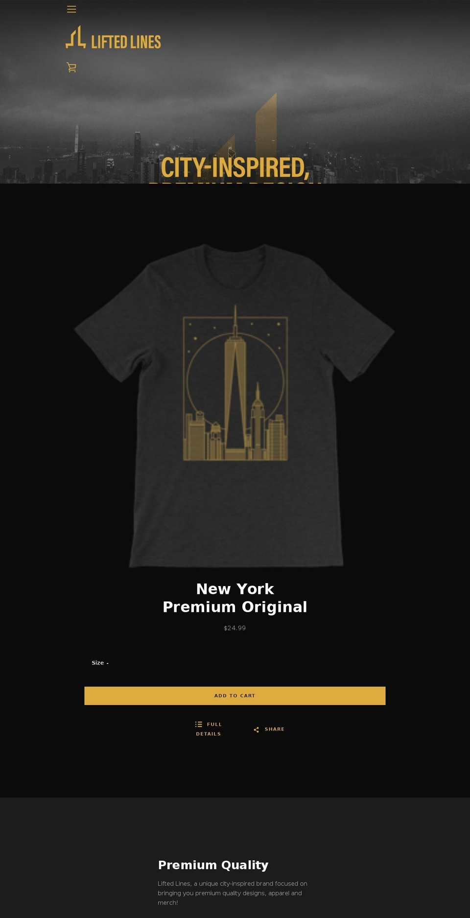liftedlines.com shopify website screenshot