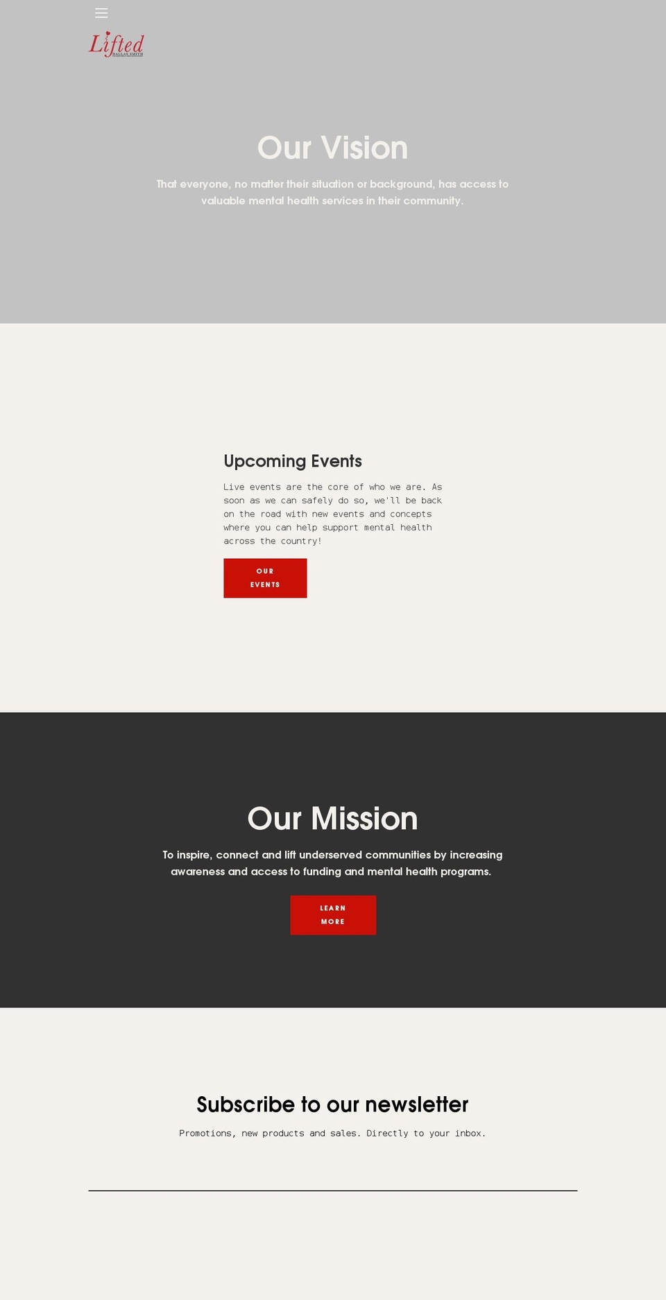 liftedorganization.com shopify website screenshot