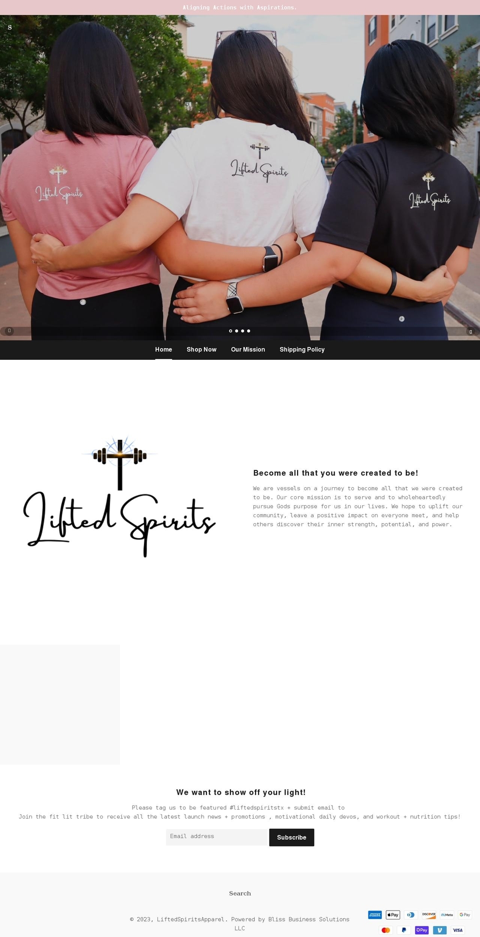 liftedspiritstx.com shopify website screenshot