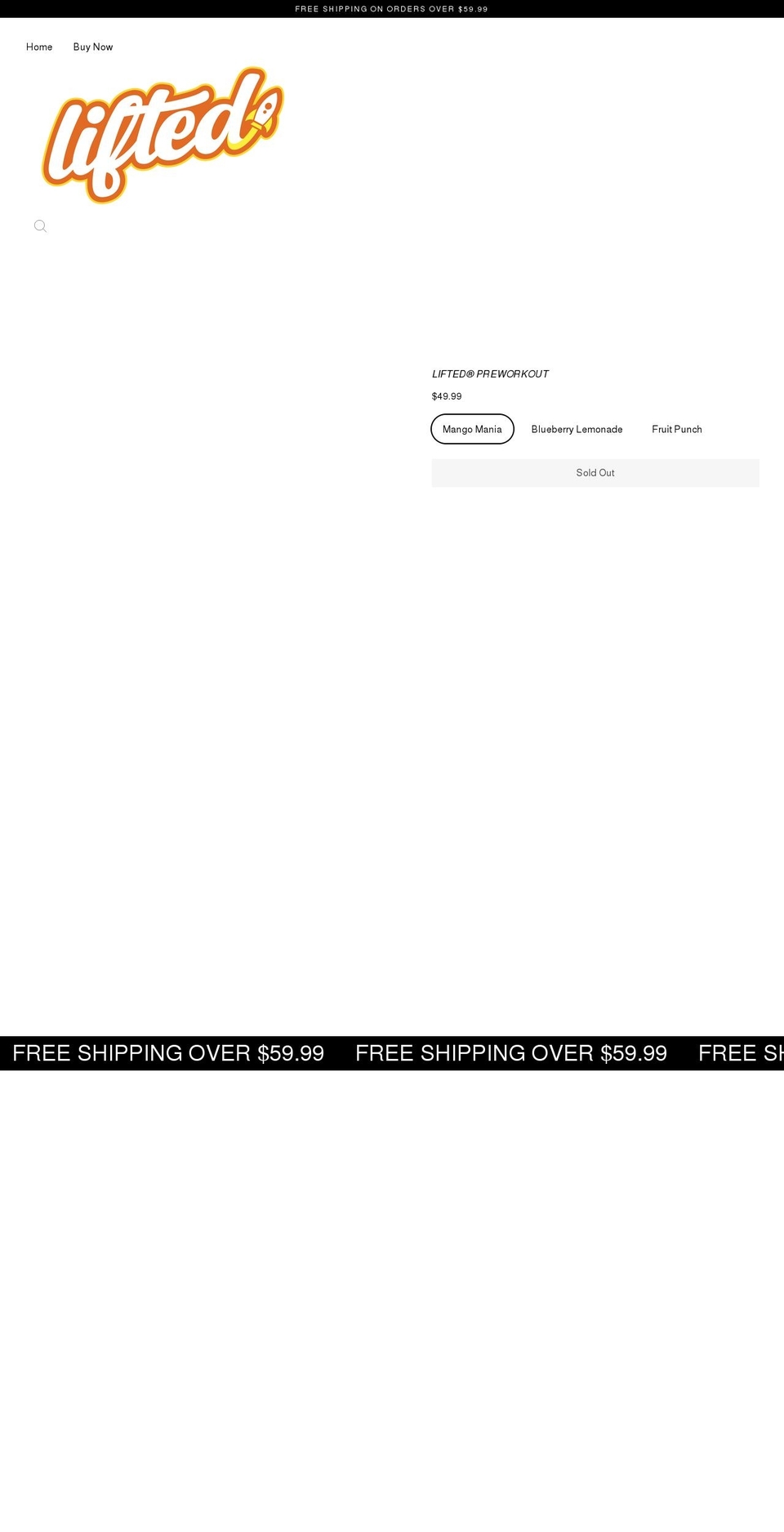 liftedsupps.com shopify website screenshot