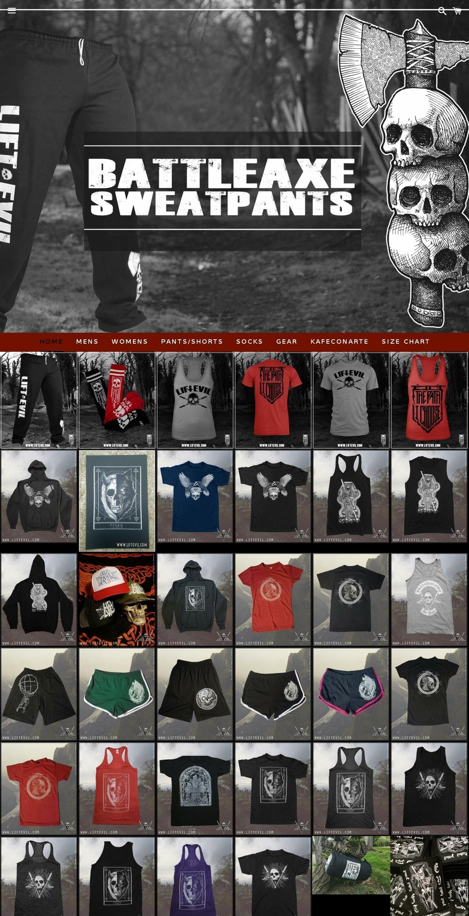 liftevil.com shopify website screenshot
