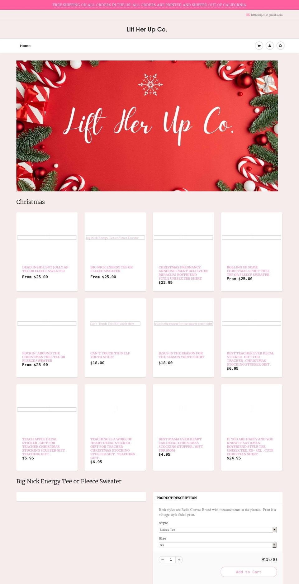 liftherupco.com — Shopify storefront screenshot
