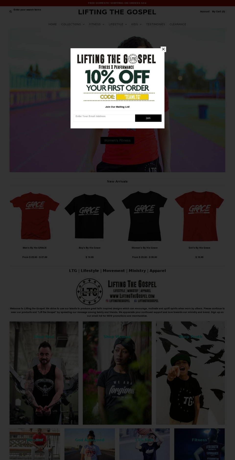 liftingthegospel.com shopify website screenshot