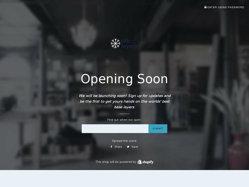liftlayers.com shopify website screenshot