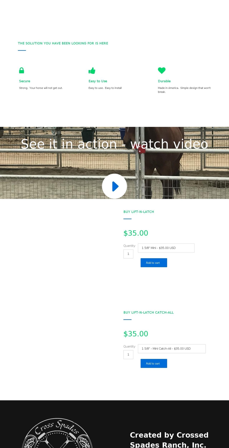 liftnlatch.com — Shopify storefront screenshot