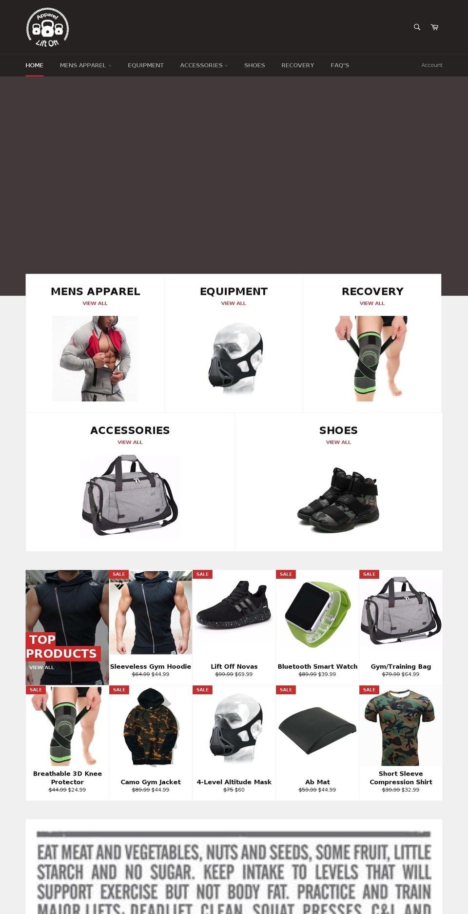 liftoffapparel.com — Shopify storefront screenshot