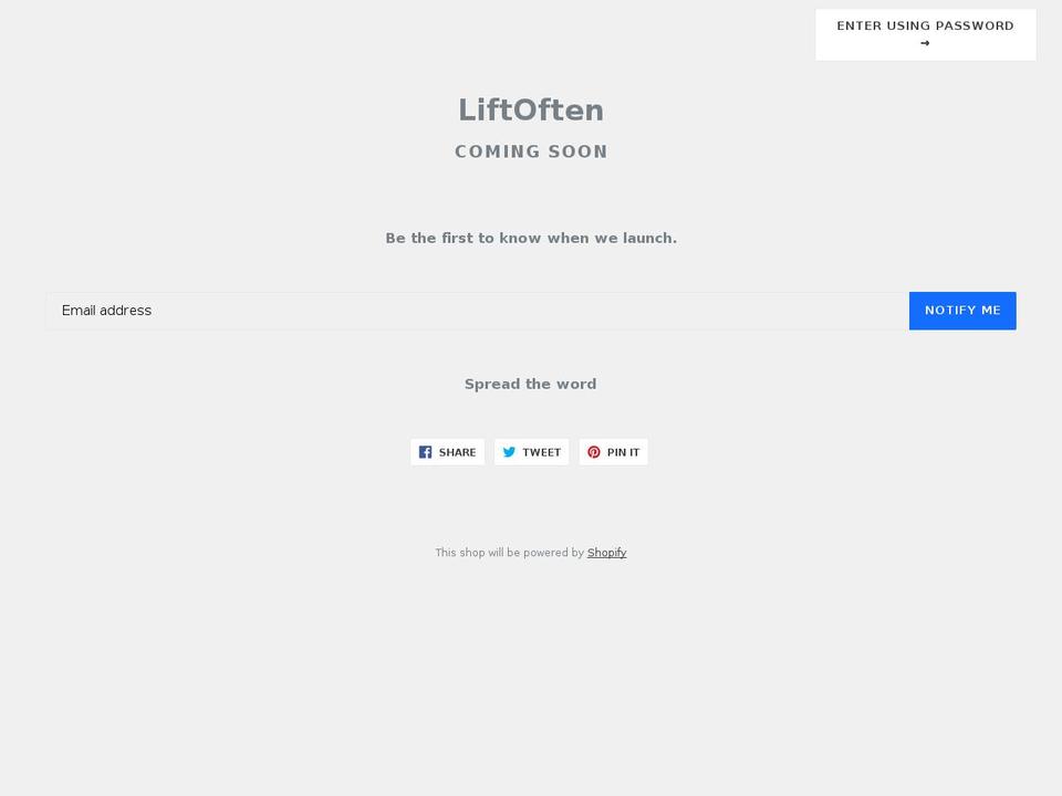 liftoften.com — Shopify storefront screenshot