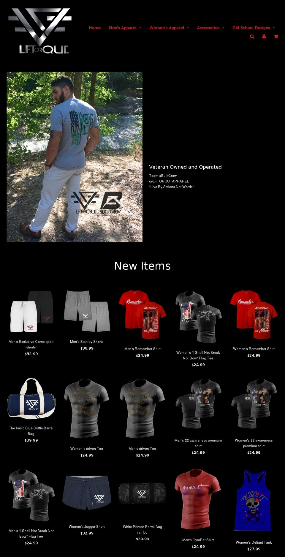 liftorquitapparel.com — Shopify storefront screenshot