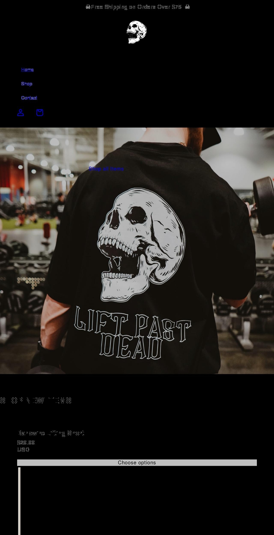 liftpastdead.com shopify website screenshot