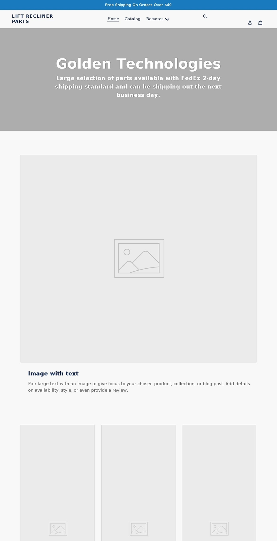 liftreclinerparts.com shopify website screenshot