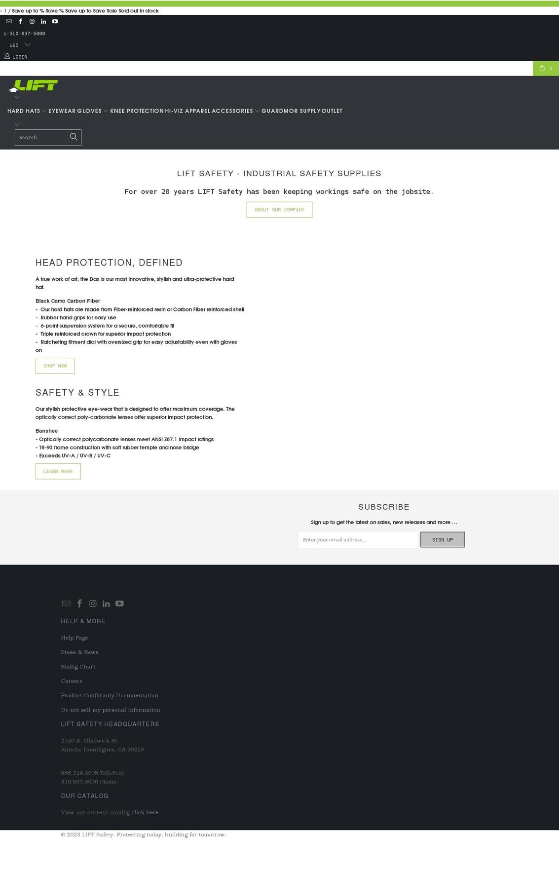 liftsafety.us shopify website screenshot