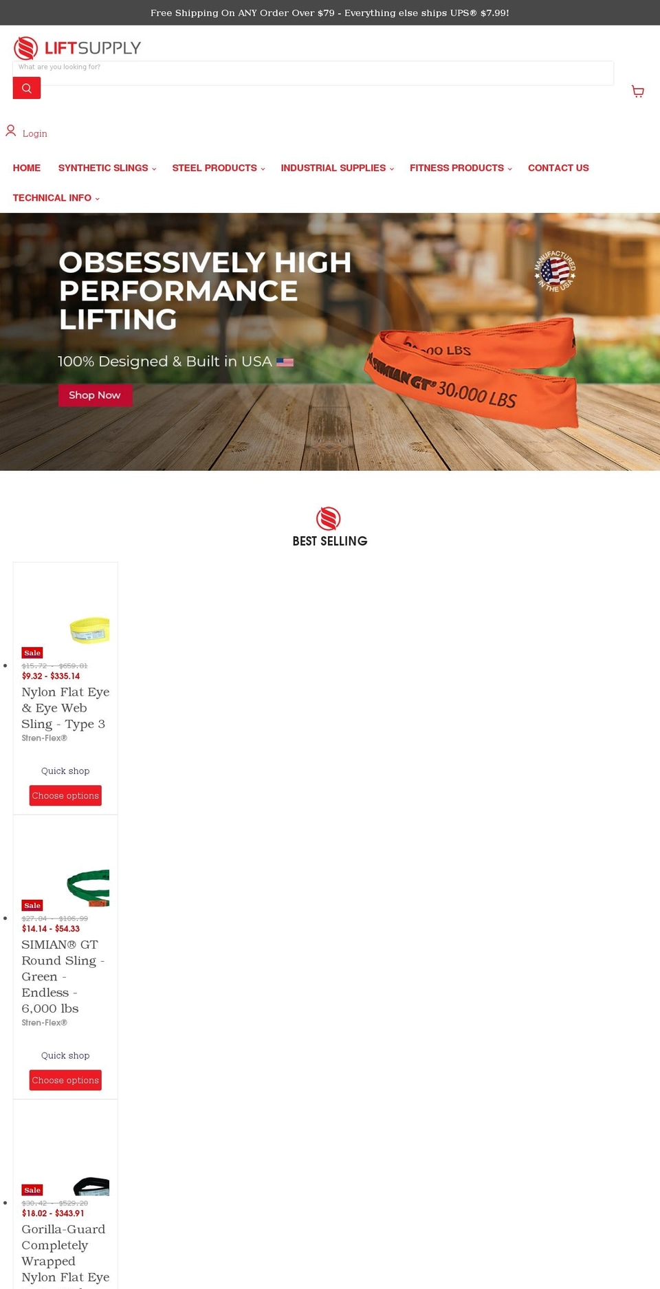 liftsupply.com shopify website screenshot