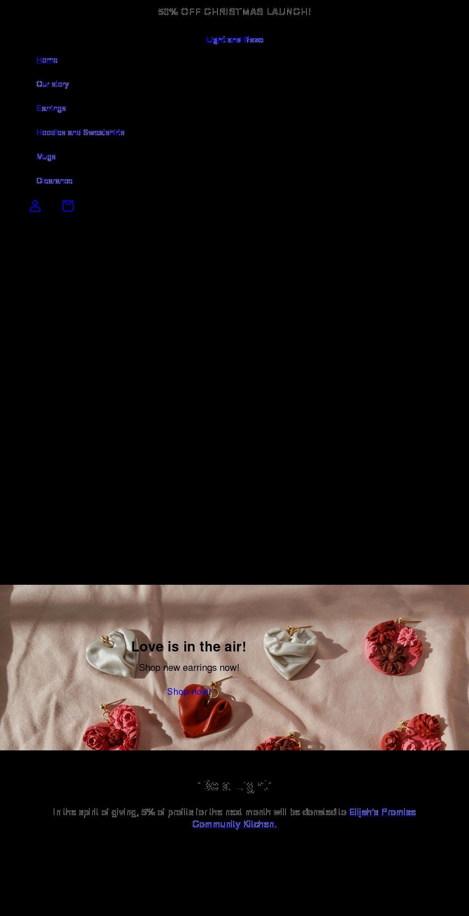 lightandrose.com shopify website screenshot